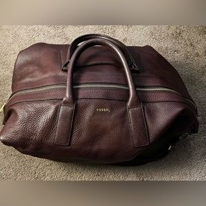 Fossil Leather Weekender Bag